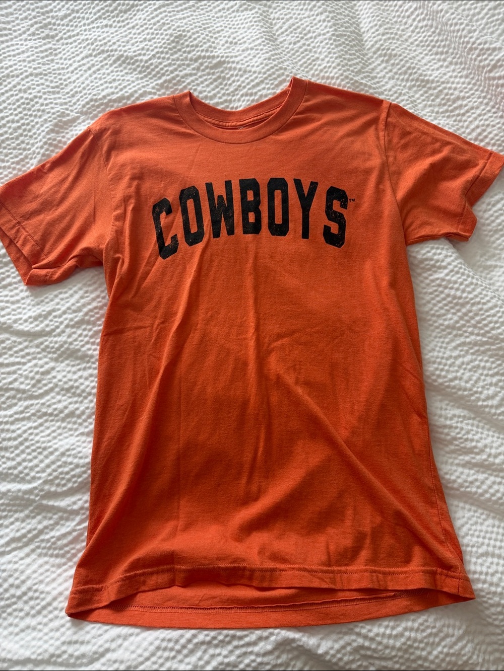 Kids Orange 'Cowboys' Short Sleeve Graphic Tee